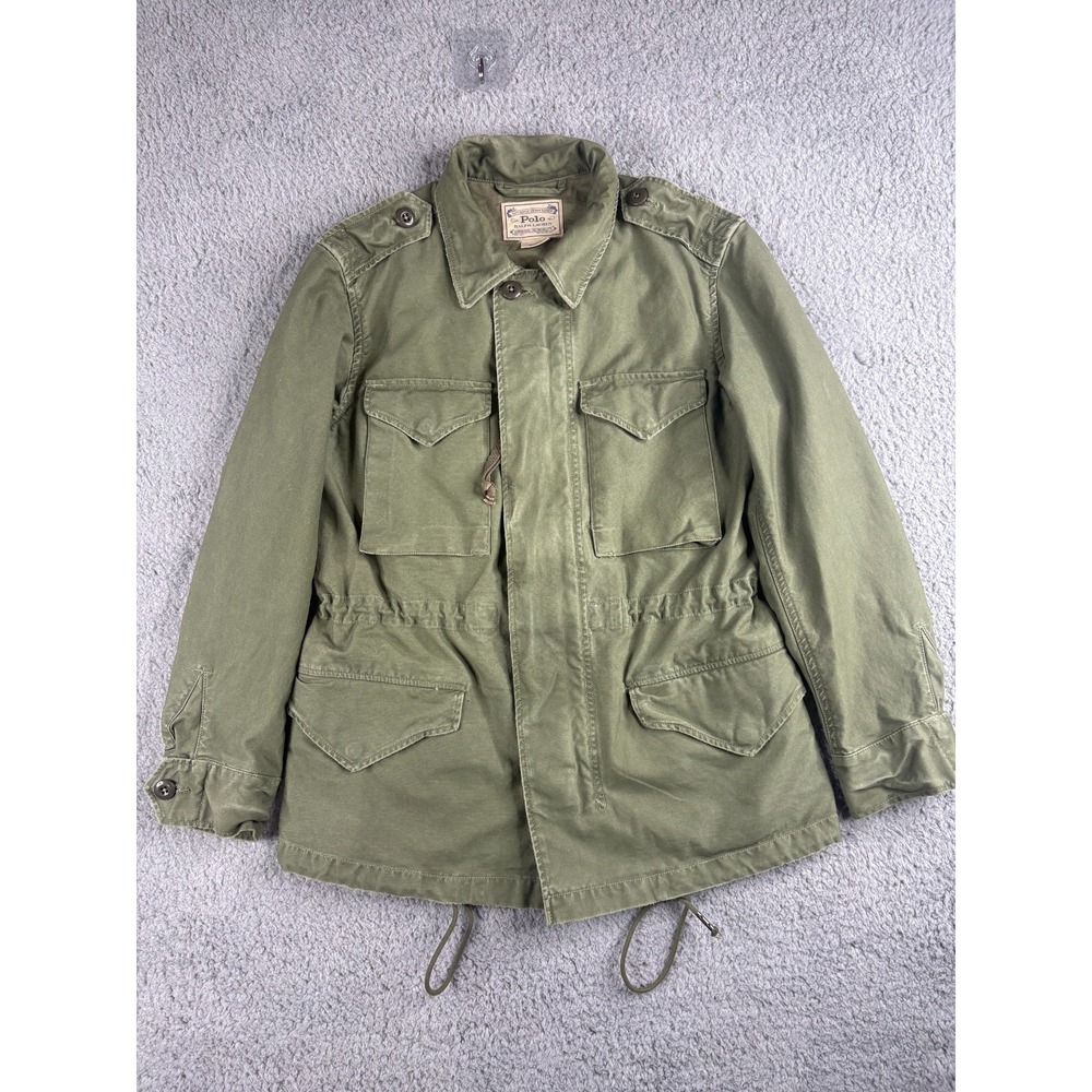 Polo Ralph Lauren Authentic Denim Goods Utility Jacket Men's Size XS Olive Green